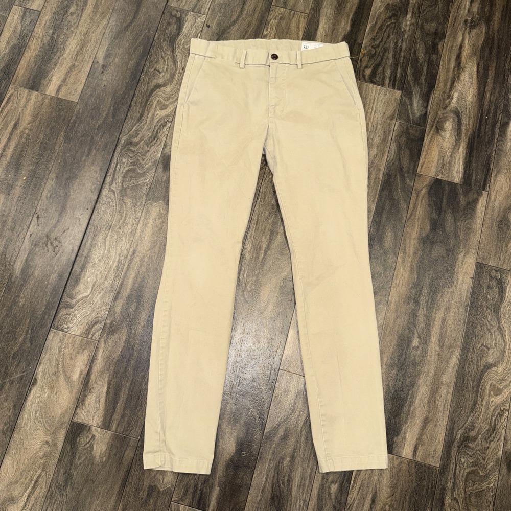 Gap‎ Skinny Straight Fit Khaki Chino Pants Casual Wear Men's Size 32x32 Beige